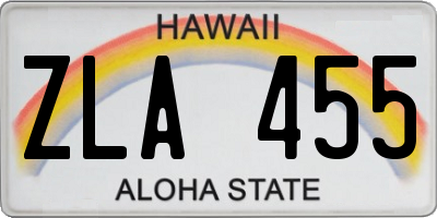 HI license plate ZLA455