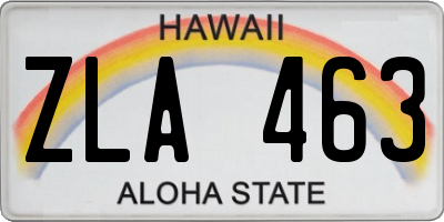 HI license plate ZLA463