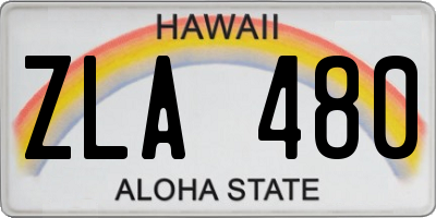 HI license plate ZLA480