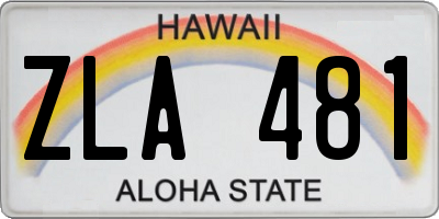 HI license plate ZLA481