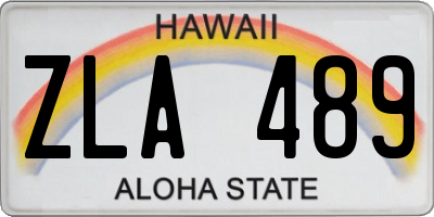 HI license plate ZLA489