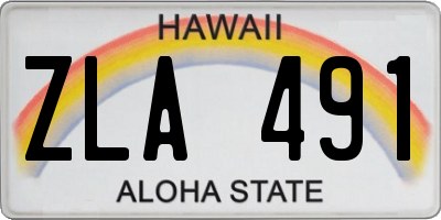 HI license plate ZLA491
