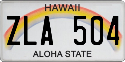 HI license plate ZLA504