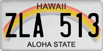 HI license plate ZLA513