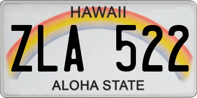 HI license plate ZLA522