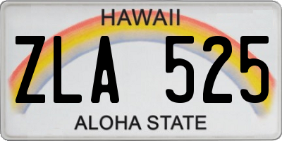 HI license plate ZLA525