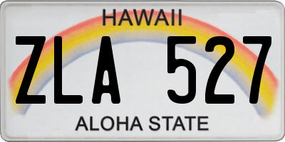 HI license plate ZLA527