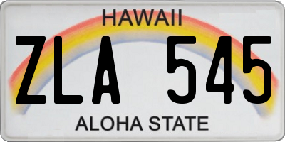 HI license plate ZLA545