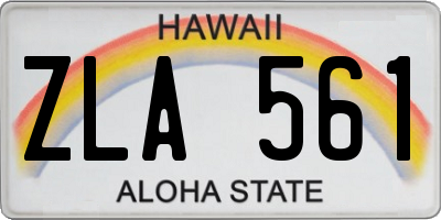 HI license plate ZLA561