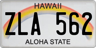 HI license plate ZLA562