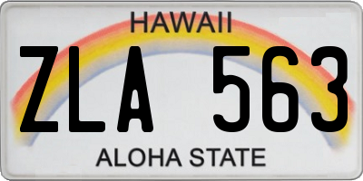 HI license plate ZLA563