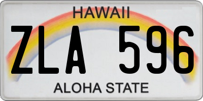 HI license plate ZLA596