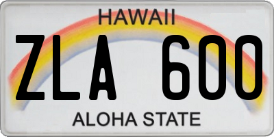 HI license plate ZLA600