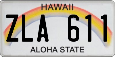 HI license plate ZLA611
