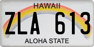 HI license plate ZLA613