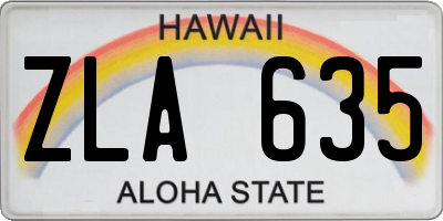 HI license plate ZLA635