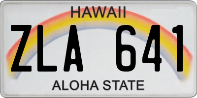 HI license plate ZLA641