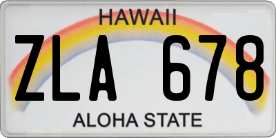 HI license plate ZLA678