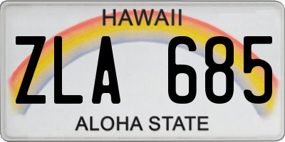 HI license plate ZLA685