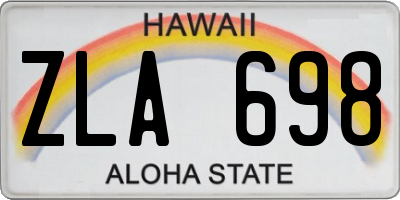 HI license plate ZLA698