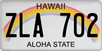 HI license plate ZLA702