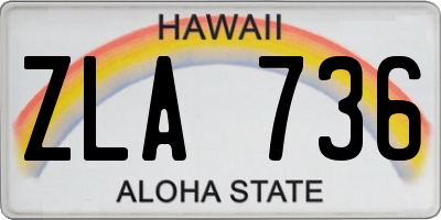 HI license plate ZLA736