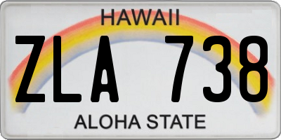 HI license plate ZLA738