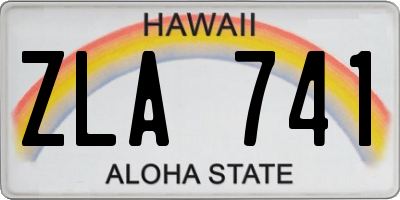 HI license plate ZLA741