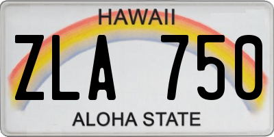 HI license plate ZLA750