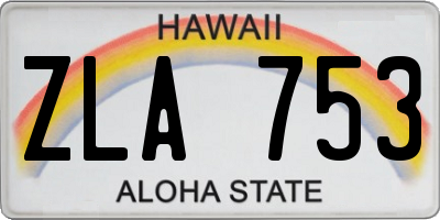 HI license plate ZLA753
