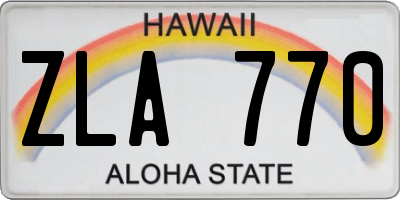 HI license plate ZLA770