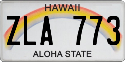 HI license plate ZLA773