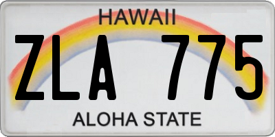 HI license plate ZLA775