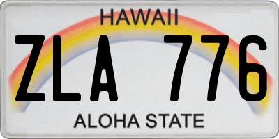 HI license plate ZLA776
