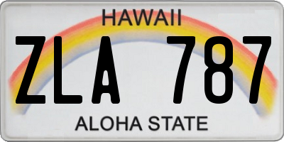 HI license plate ZLA787