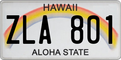 HI license plate ZLA801
