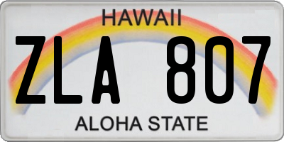 HI license plate ZLA807
