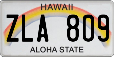 HI license plate ZLA809