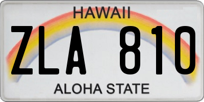 HI license plate ZLA810
