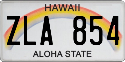HI license plate ZLA854