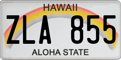 HI license plate ZLA855