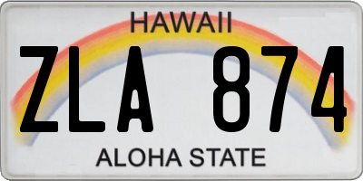 HI license plate ZLA874