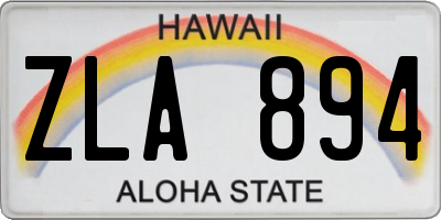 HI license plate ZLA894