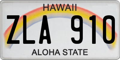 HI license plate ZLA910