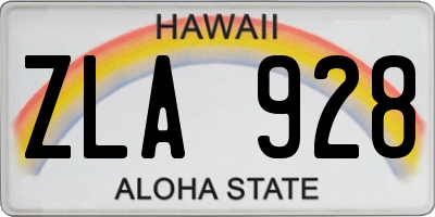 HI license plate ZLA928
