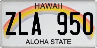 HI license plate ZLA950