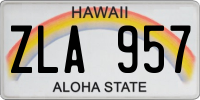 HI license plate ZLA957