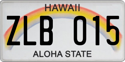 HI license plate ZLB015