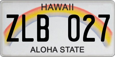HI license plate ZLB027