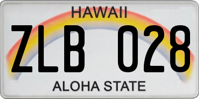 HI license plate ZLB028